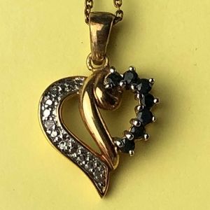 Tacori Diamonique Genuine Diamond Accent and Sapphire gold over sterling necklac